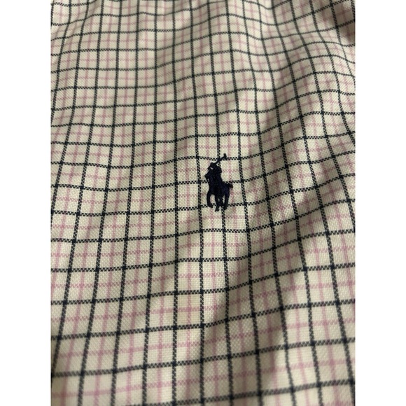 Polo Ralph Lauren 15.5/34-35‎ Navy Pink Plaid Button Down Long Sleeve - Picture 1 of 6